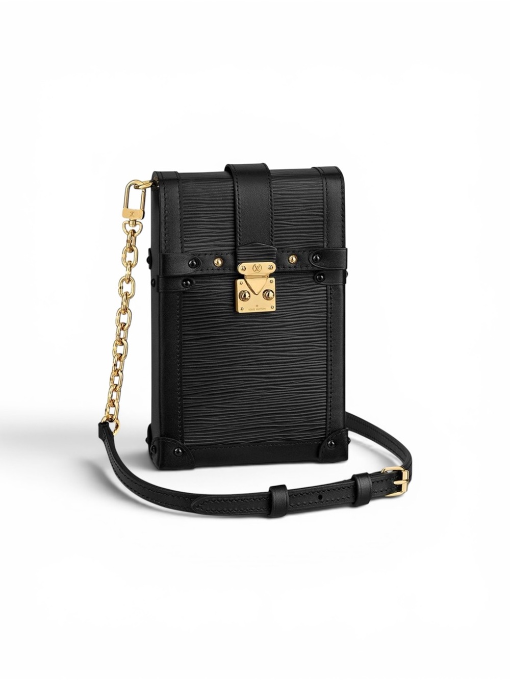 LOUIS VUITTON ‘Pochette Trunk Verticale Bag’ in Black Epi Leather